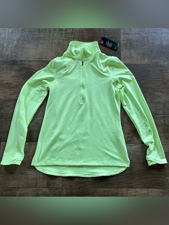 Under Armour Tops - New Under Armour cold gear neon yellow/green half zip